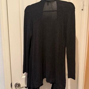 Eileen Fisher Blk Women's cardigan thin knit charcoal gray sz XS